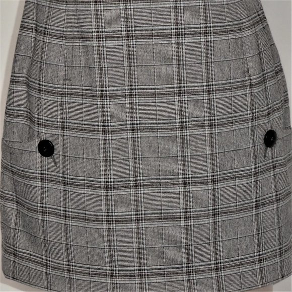 Aritzia Tulula Grey / Brown Wool Blend Plaid Jumper mini Dress Size 6 - Picture 6 of 10